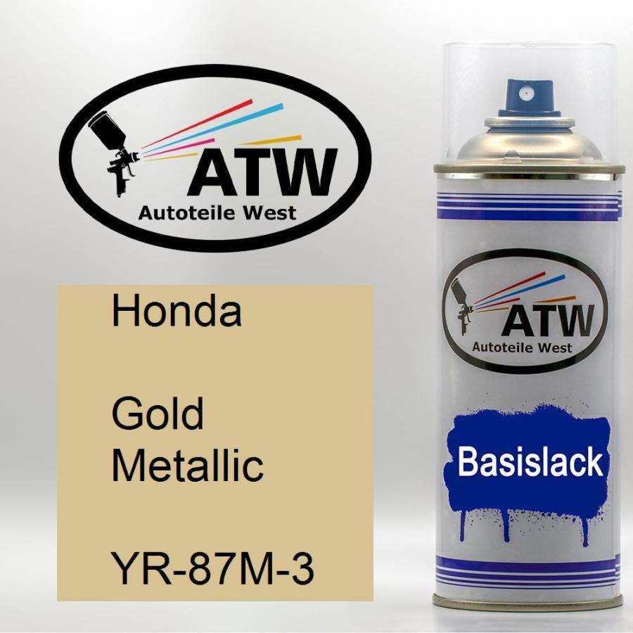 Honda, Gold Metallic, YR-87M-3: 400ml Sprühdose, von ATW Autoteile West.
